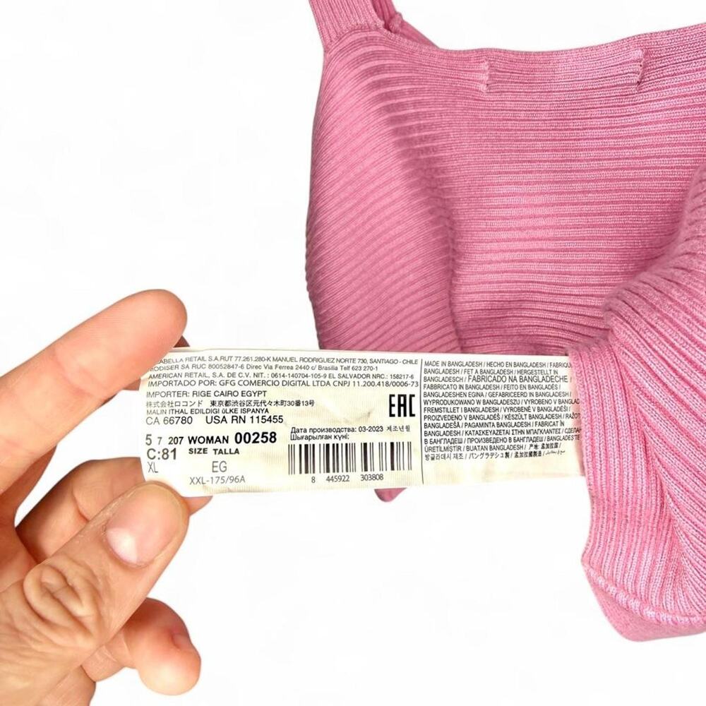 Mango Pink Ribbed Knit Top - Picture 4 of 5
